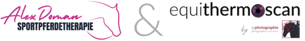 Logos von RP Photographie und Alex Doman Sportpferdetherapie