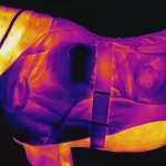 Wärmebild von einem Pferd mit BEMER Decke bei der Physiotherapie